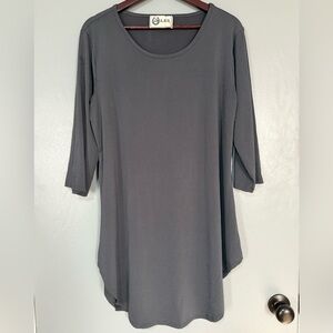 L & B Women's Long Sleeve Gray Dress Size XL Polyester Blend Made In USA